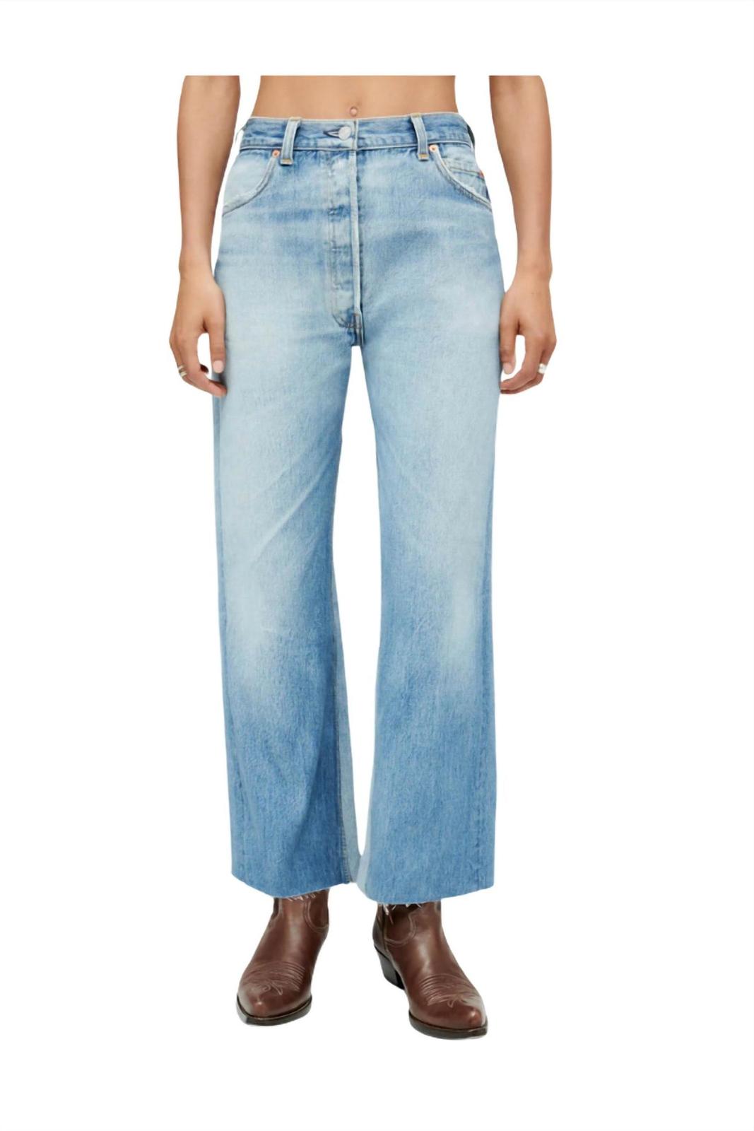 Re/done High Rise Wide Leg Crop Jeans Indigo - $194.00