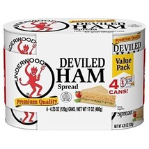 Underwood Deviled Ham Meat Spread Canned Long Life Meat, 4.25 Ounce (Pac... - £8.13 GBP