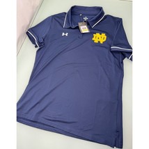 Under Armour Notre Dame Women&#39;s Golf Polo Shirt Loose Navy Blue Stretch Medium M - £27.22 GBP