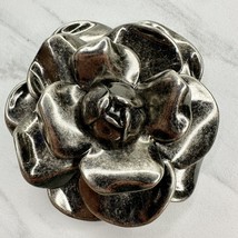 Silver Tone 3D Flower Belt Buckle - £15.45 GBP