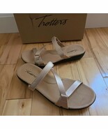 Trotters Raja Flat Sandal Slides Adjustable Strap Champagne Rose Gold Sz... - $827.93 MXN