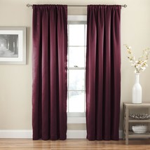 52 In. X 84 In. Eclipse Tricia Modern Room Darkening Thermal Rod Pocket, Sangria - £28.30 GBP