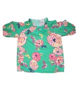 Women&#39;s Top L Butterfly Floral 3/4 Sleeve Work Casual Girls Night - £7.94 GBP