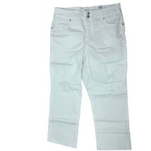 Style &amp; Co Women’s High Cuff Capri Mid Rise Size 10 Color Bright White Jeans - £13.15 GBP