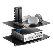 2 Tiers Wall Mounted AV Media Stand Adjustable Floating Projector Shelf - $45.93