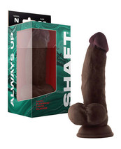 Shaft Model N Flexskin Liquid Silicone 7.5&quot; Side Curve Dong w/Balls - Mahogany - £64.63 GBP