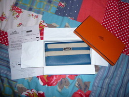 RRP £2800+ HERMES Kelly Long Wallet, Blue, Brand new in Box + receipt - £1,834.07 GBP