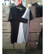Ladies Black And White Shein Dress Size Large 884 JJ - €13,02 EUR