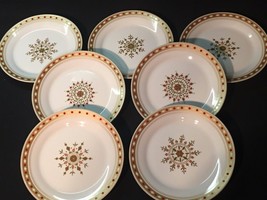 Lot of 7 of Pier 1 Snowflake Christmas winter salad / dessert plates 7.5&quot; - £37.09 GBP