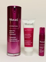 Murad Night Fix Enzyme Treatment 1oz + AHA/BHA Cleanser + Prebiotic Mult... - $58.74