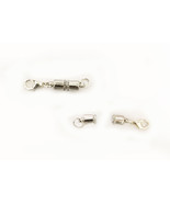 1.0&quot; Sterling Silver Plated Round magnetic Extender Chain Necklace Bracelet - $109.41 MXN