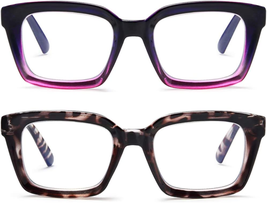 YTDBNS 2 Pairs Oversized Retro Reading Glasses for Women,Oprah Style Large Blue  - £21.68 GBP