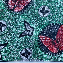 Vintage Fabric Real African Print Butterfly Butterflies Clothes Crafts 44&quot; Wide - £5.17 GBP
