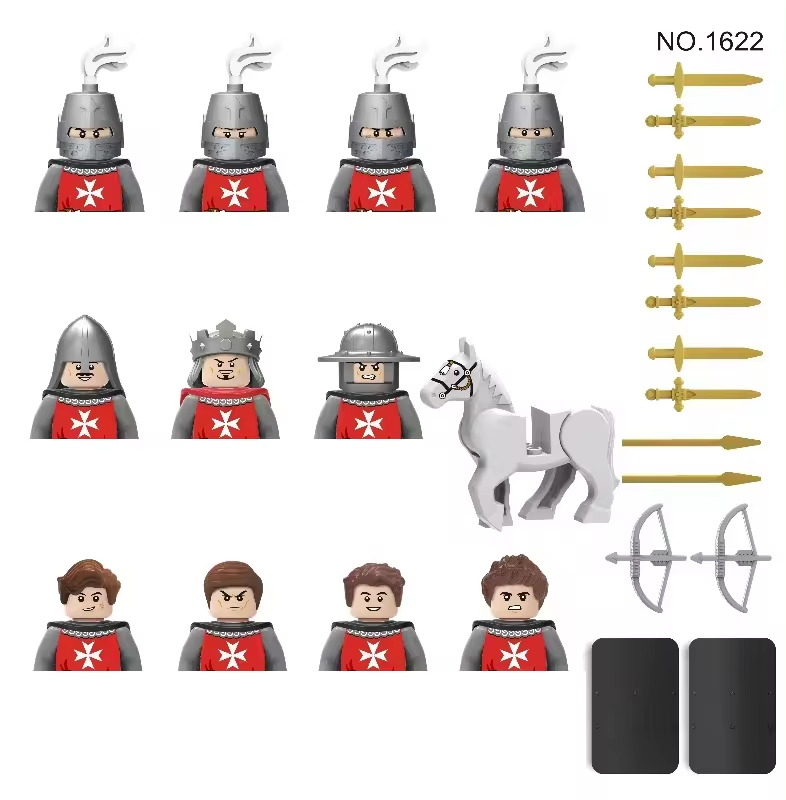 1Set Military Building Blocks Medieval Figures Knights Castle Solider To... - $27.99