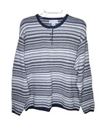 Vintage 90’s Croft &amp; Barrow Knit Crewneck Sweater Sweatshirt Striped Pat... - $32.82 CAD