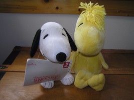Hallmark Charlie Brown Charles Schulz Peanuts SNOOPY &amp; WOODSTOCK Plush Stuffed  - £9.74 GBP