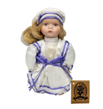 Classic Creations Brandy Porcelain Doll Hand Crafted White Sailor Outfit 7&quot; - £10.22 GBP
