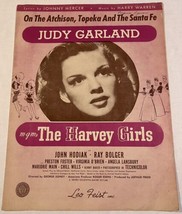 JUDY GARLAND On the Atchison, Topeka &amp; the Santa Fe Harvey Girls Sheet VTG 1934 - £5.43 GBP