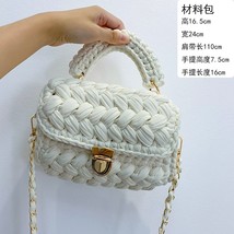 Women&#39;s Hand-Woven Bag Crochet Homemade Graceful Strip Thread Handbag Women&#39;s Sh - £58.61 GBP