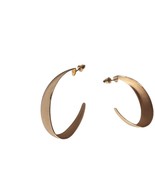 Gold-Tone Open Crescent Hoop Earrings With Push-Back Closure - $21.26 CAD