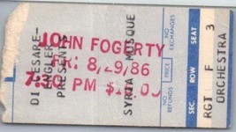 Vintage John Fogerty Ticket Stub August 29 1986 Pittsburgh PA Syria Mosque - $24.74