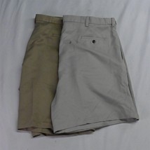 Lot 2 Haggar 44 x 8 Khaki Cool 18 41154529487 Pleated Expander Waist Mens Shorts - £22.42 GBP