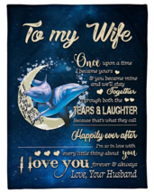 To My Wife Blanket Gift From Husband Fleece Sherpa Couple Dolphins Blankets xmas - $14.85+