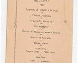 Restaurant Robert Menu Card Place de Armes Dijon France 1907 - £11.87 GBP