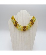 Double Strand Necklace Vintage 16&quot; Faceted Beads Yellow Gold Tone Hardware - $19.80