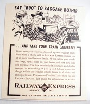 1942 Ad Railway Express Agency Say Boo To Baggage Bother - $7.99