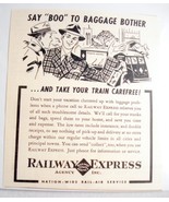 1942 Ad Railway Express Agency Say Boo To Baggage Bother - £6.28 GBP