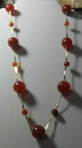 Vintage 12k Gold Filled Baltic Amber Glass Ball Necklace - £145.97 GBP