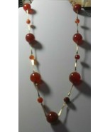 Vintage 12k Gold Filled Baltic Amber Glass Ball Necklace - £148.71 GBP