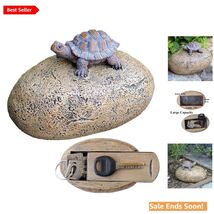 Fake Rock With Turtle Outdoor Waterproof Key Hider Decorative Faux Stone... - $32.62