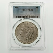 1887 $1 Silver Morgan Dollar Graded by PCGS as MS-62! Gorgeous Coin - £70.17 GBP