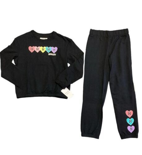 Primary image for HURLEY ~ 2 Piece Set ~ Long Sleeve Top & Pant Set ~ Black ~ Youth Girl's 6/6X
