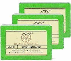 Soap Khadi Natural Herbal  Khadi Natural Herbal Homemade Tulsi Soap 125g X3Pcs - £13.42 GBP