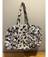 Vera Bradley Large Duffel *Camilia* Black White Floral Weekender Bag - $49.49