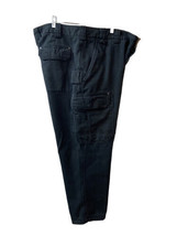 Duluth Trading Canvas Cargo Work Pants Mens 42x30 Black Heavyweight - £17.90 GBP