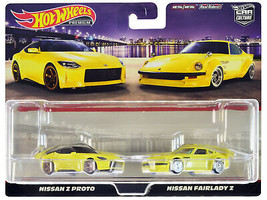 Nissan Z Proto Yellow w Black Top Nissan Fairlady Z Yellow Car Culture Set of 2 - £27.48 GBP
