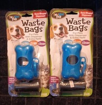 2  Bow Wow Bone Shaped Waste Bag Dispensers with 60 bags (ZZ6) - £13.41 GBP
