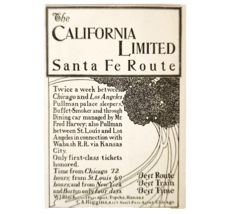 California Limited Railroad Santa Fe 1897 Advertisement Victorian Train ... - $19.99