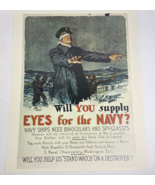 U.S.A Navy Recruitment Poster WILL YOU SUPPLY EYES - MILITARY 16&quot;x20&quot; Vi... - $24.40 CAD
