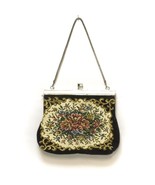 Petit Point Tapestry Floral Faux Mother of Pearl Purse Handbag Hong Kong... - $34.62