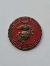 Force Recon Challenge Coin USMC US Marine Corps Collectible Red Gold Enamel - £14.18 GBP