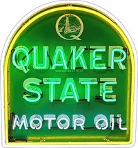 Quaker State Oil Laser Cut Advertising Neon Image Metal Sign (not real neon) - £46.51 GBP