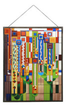 Frank Lloyd Wright Metal Framed Saguaro Cactus Flowers Stained Glass Wal... - £107.88 GBP