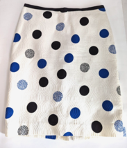 Talbots Petites Pencil Skirt white blue Dots Womens size 4P - £9.44 GBP