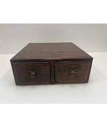 Vintage 2 Drawer Wood File Cabinet library card catalog box index organi... - £98.32 GBP