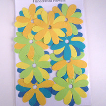 20 Colorful Card Stock Paper Flowers - £7.99 GBP